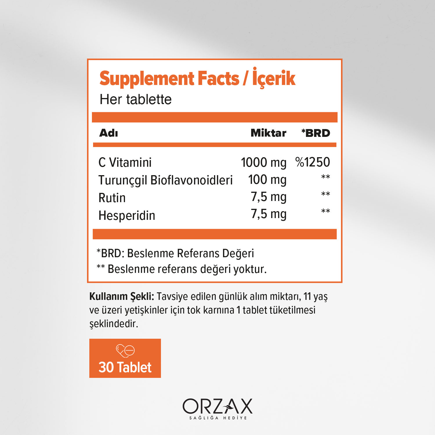 Ocean Vitamin C 1000mg Tablet Ocean Vitamin C 1000mg Tablet - Görsel 2