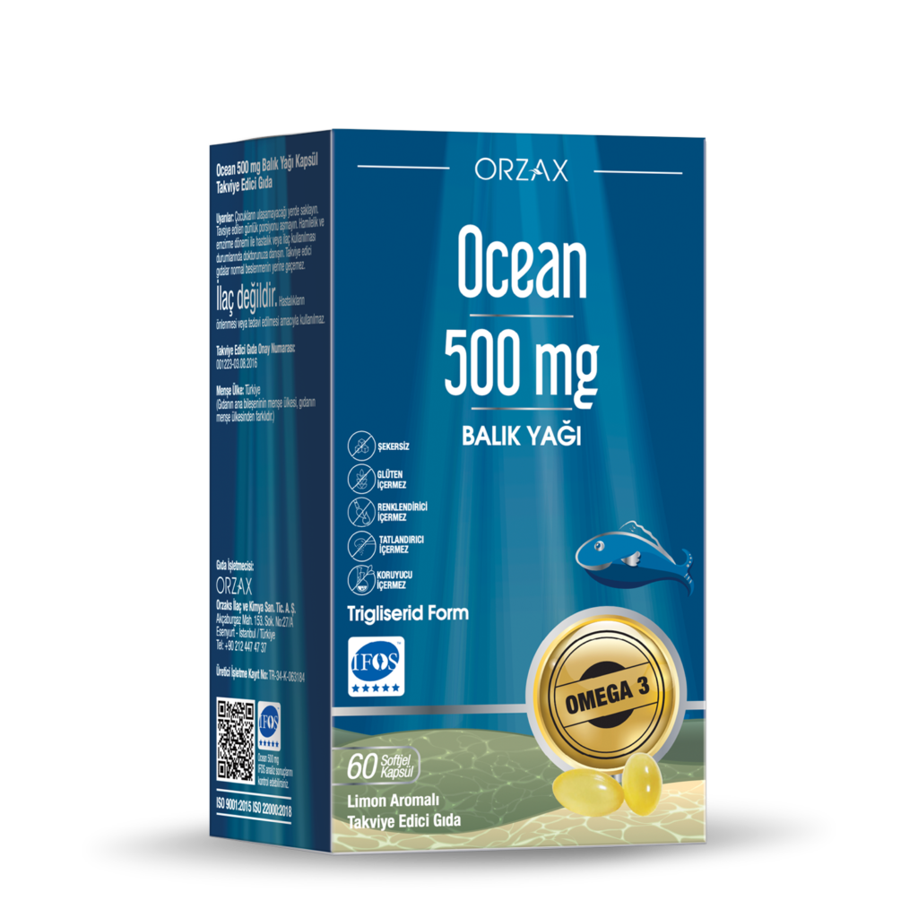 Ocean 500 mg Balık Yağı Softjel Kapsül