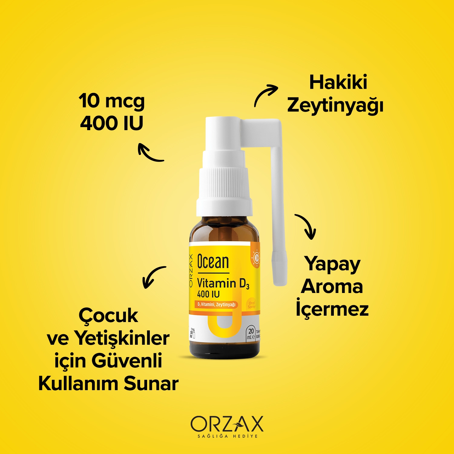 Ocean Vitamin D3 400 IU Sprey Ocean Vitamin D3 400 IU Sprey - Görsel 3