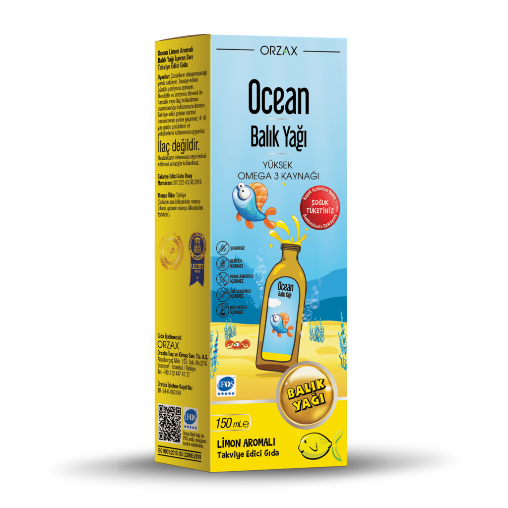 Ocean Limon Aromalı Balık Yağı 150 mL