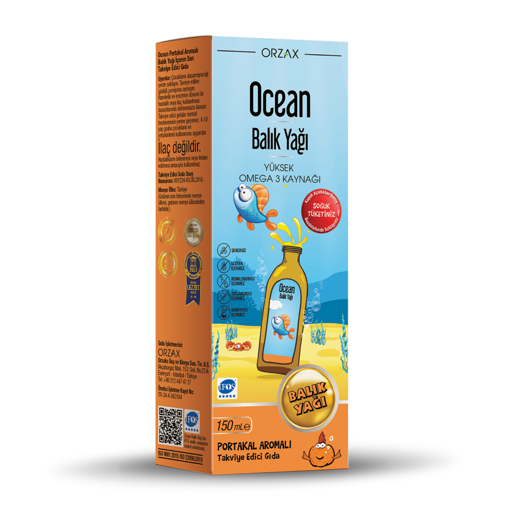 Ocean Portakal Aromalı Balık Yağı 150 mL